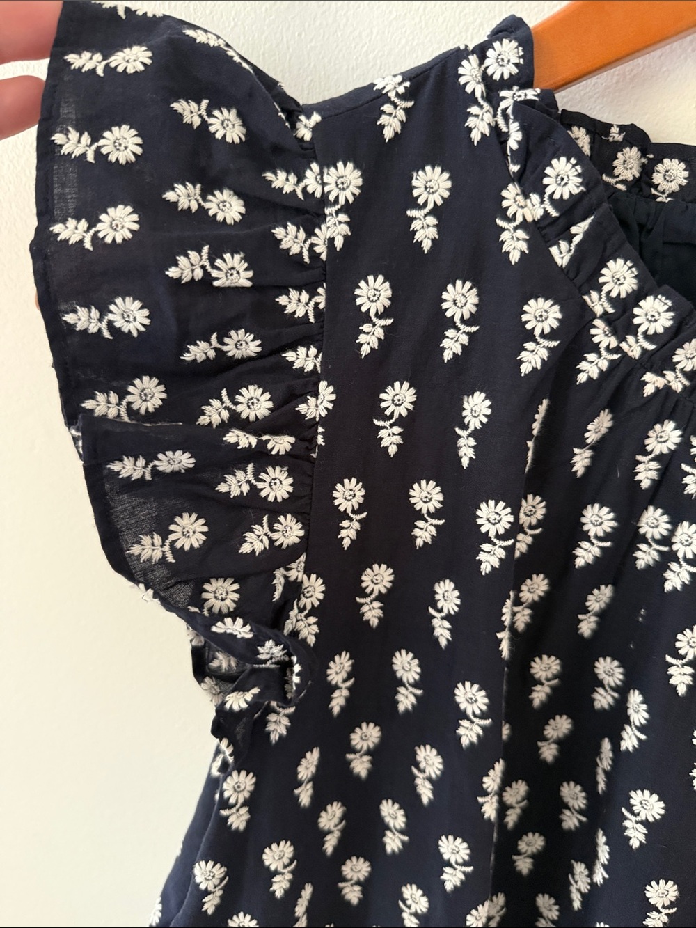 J. Crew Navy Blue Embroidered Tiered Floral Midi Dress - Picture 9 of 13